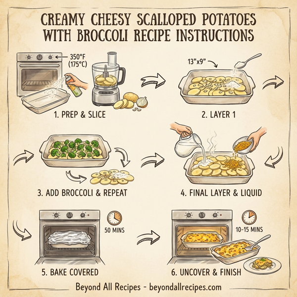 Creamy Cheesy Scalloped Potatoes with Broccoli instructions