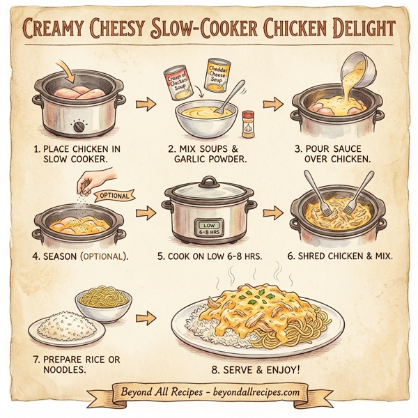 Creamy Cheesy Slow-Cooker Chicken Delight instructions