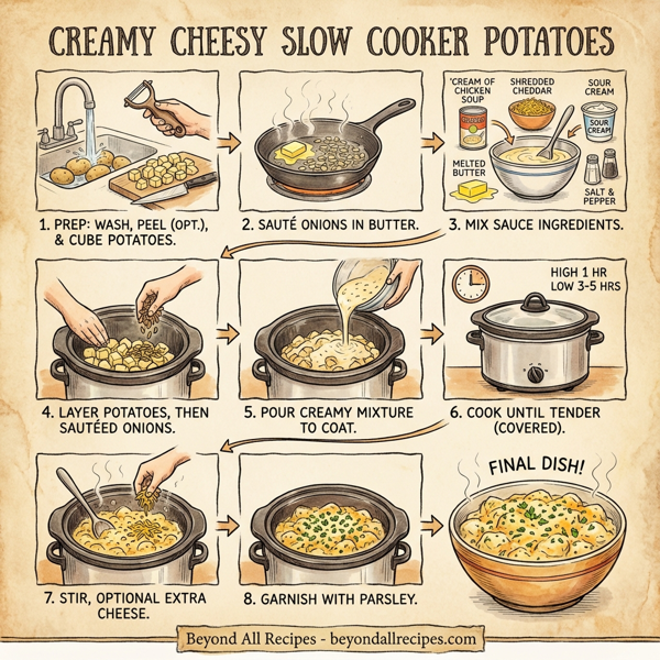 Creamy Cheesy Slow Cooker Potatoes instructions