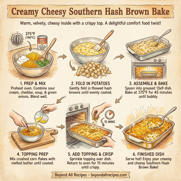 Creamy Cheesy Southern Hash Brown Bake instructions