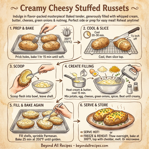 Creamy Cheesy Stuffed Russets instructions