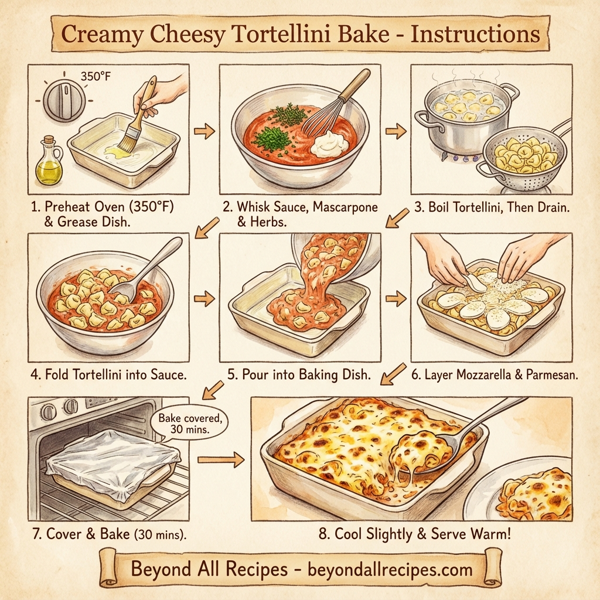 Creamy Cheesy Tortellini Bake instructions