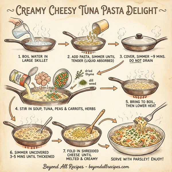 Creamy Cheesy Tuna Pasta Delight instructions
