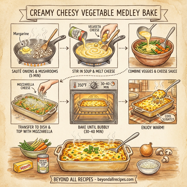 Creamy Cheesy Vegetable Medley Bake instructions