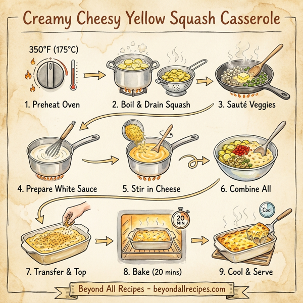 Creamy Cheesy Yellow Squash Casserole instructions
