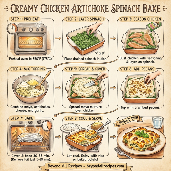 Creamy Chicken Artichoke Spinach Bake instructions