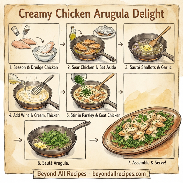 Creamy Chicken Arugula Delight instructions