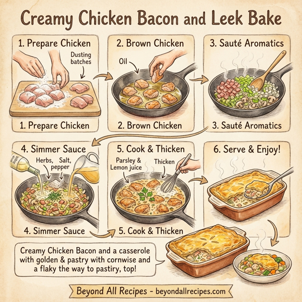 Creamy Chicken Bacon and Leek Bake instructions