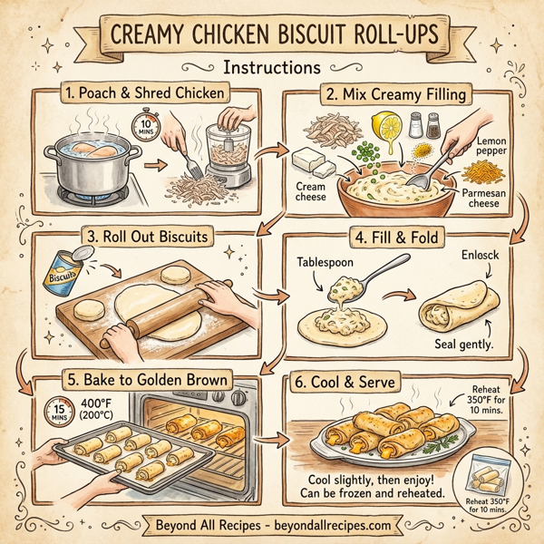 Creamy Chicken Biscuit Roll-Ups instructions
