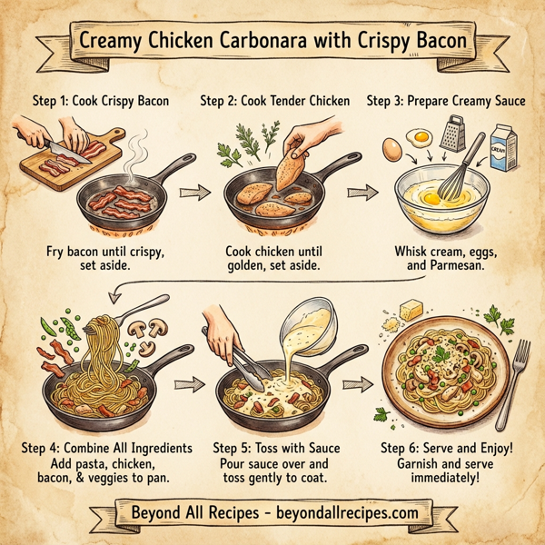 Creamy Chicken Carbonara with Crispy Bacon instructions