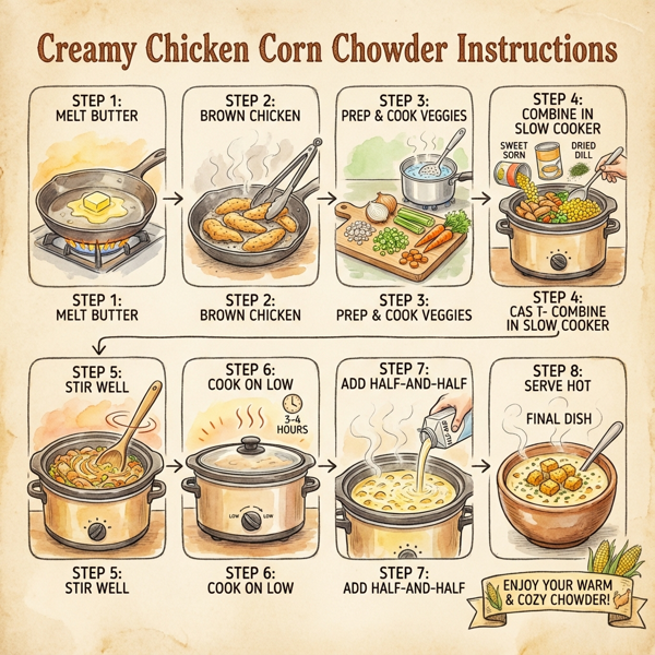 Creamy Chicken Corn Chowder instructions