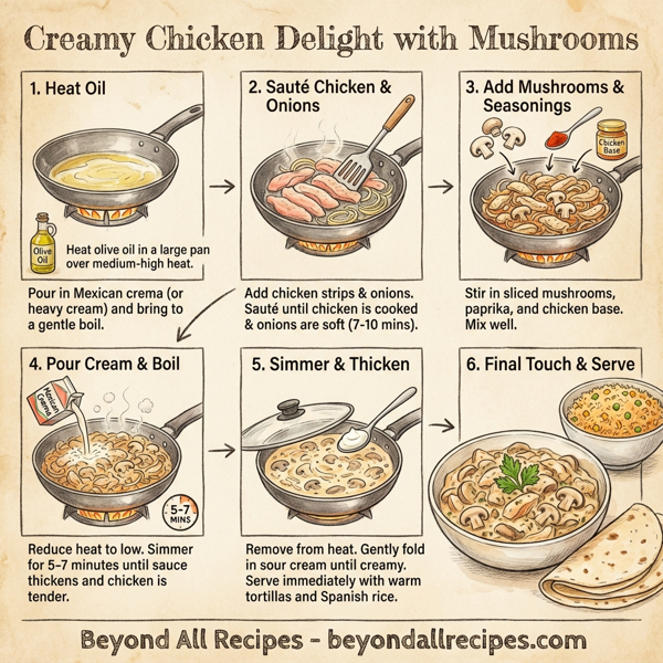 Creamy Chicken Delight with Mushrooms instructions