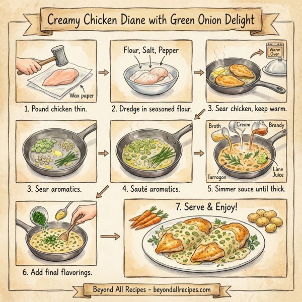 Creamy Chicken Diane with Green Onion Delight instructions