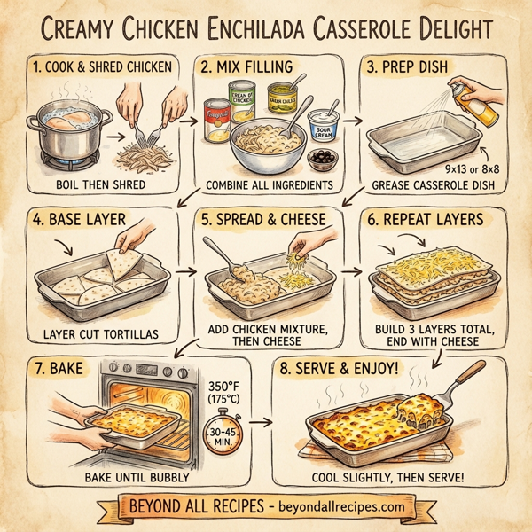 Creamy Chicken Enchilada Casserole Delight instructions