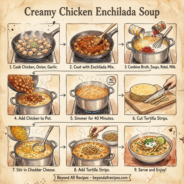Creamy Chicken Enchilada Soup instructions