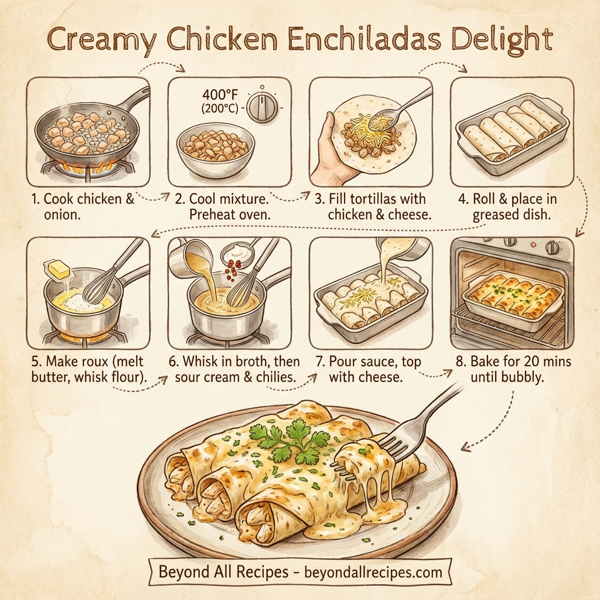 Creamy Chicken Enchiladas Delight instructions