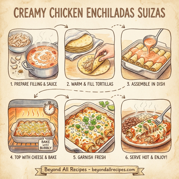 Creamy Chicken Enchiladas Suizas instructions