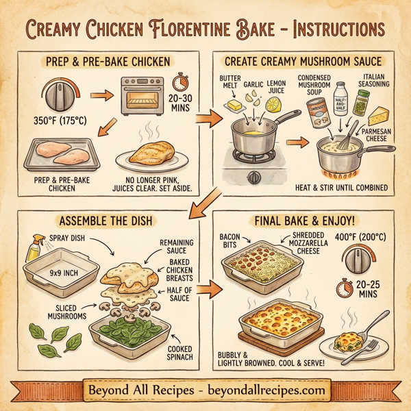 Creamy Chicken Florentine Bake instructions