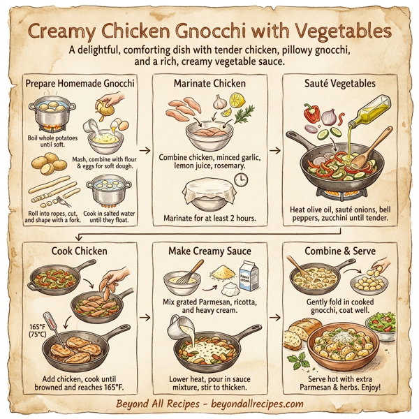 Creamy Chicken Gnocchi with Vegetables instructions