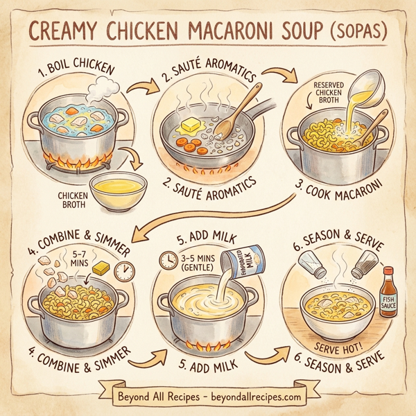 Creamy Chicken Macaroni Soup (Sopas) instructions