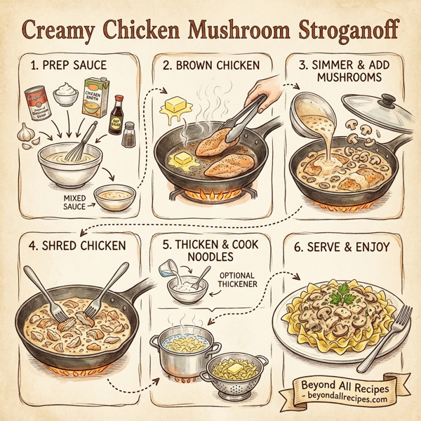Creamy Chicken Mushroom Stroganoff instructions
