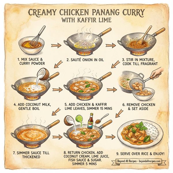 Creamy Chicken Panang Curry with Kaffir Lime instructions