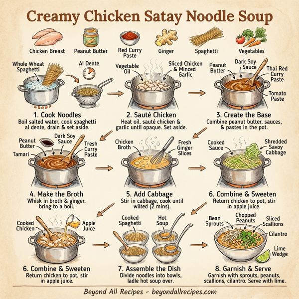 Creamy Chicken Satay Noodle Soup instructions
