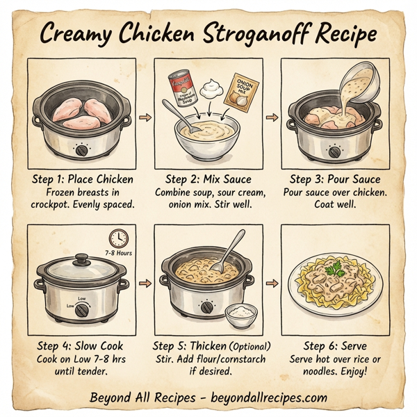 Creamy Chicken Stroganoff instructions