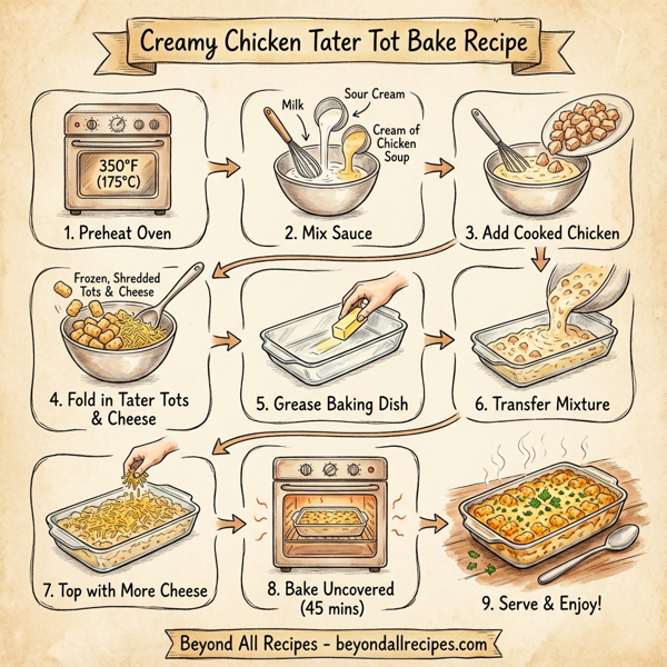 Creamy Chicken Tater Tot Bake instructions