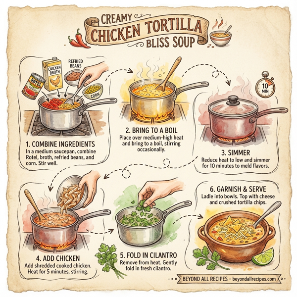 Creamy Chicken Tortilla Bliss Soup instructions
