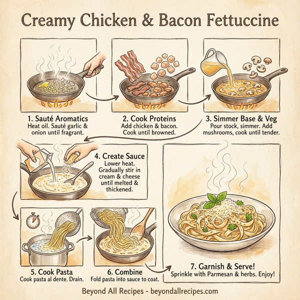 Creamy Chicken & Bacon Fettuccine instructions