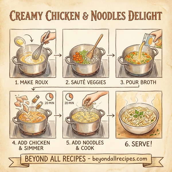 Creamy Chicken & Noodles Delight instructions