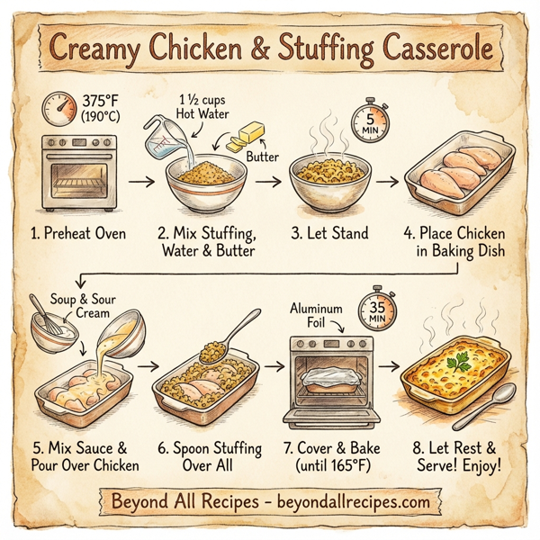 Creamy Chicken & Stuffing Casserole instructions