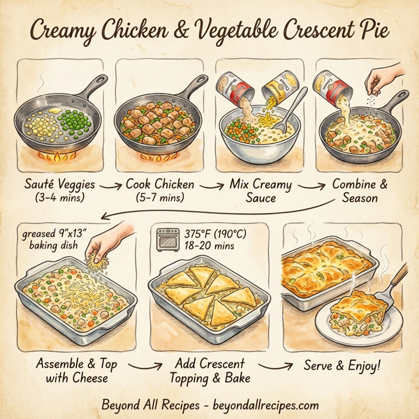 Creamy Chicken & Vegetable Crescent Pie instructions