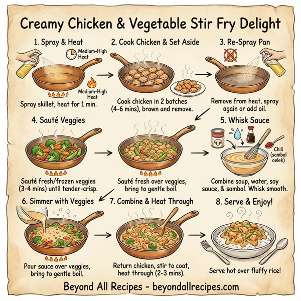 Creamy Chicken & Vegetable Stir Fry Delight instructions