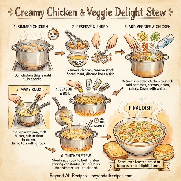 Creamy Chicken & Veggie Delight Stew instructions