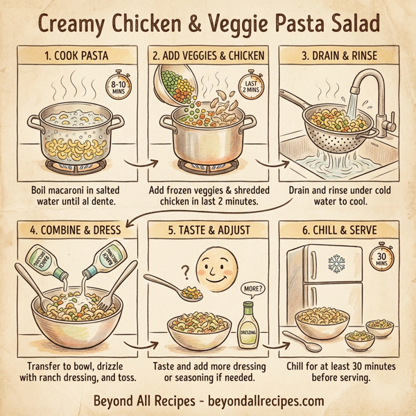 Creamy Chicken & Veggie Pasta Salad instructions