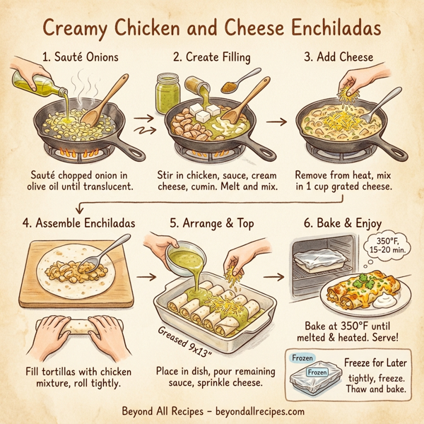 Creamy Chicken and Cheese Enchiladas instructions