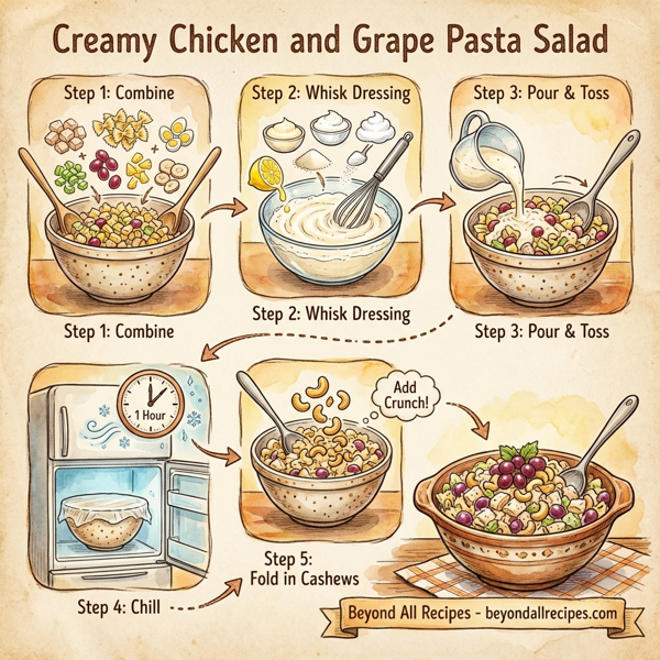 Creamy Chicken and Grape Pasta Salad instructions