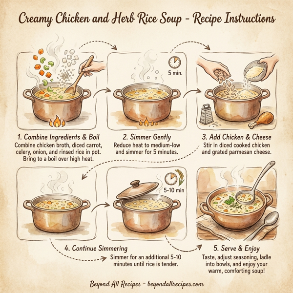 Creamy Chicken and Herb Rice Soup instructions