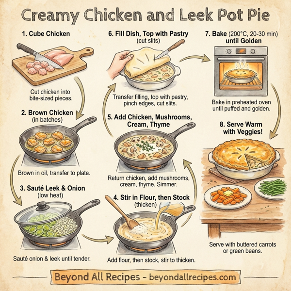 Creamy Chicken and Leek Pot Pie instructions