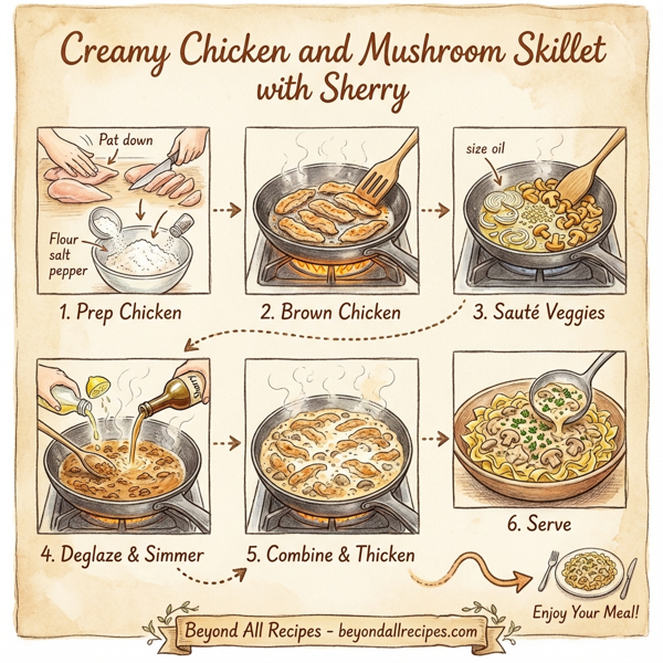 Creamy Chicken and Mushroom Skillet with Sherry instructions
