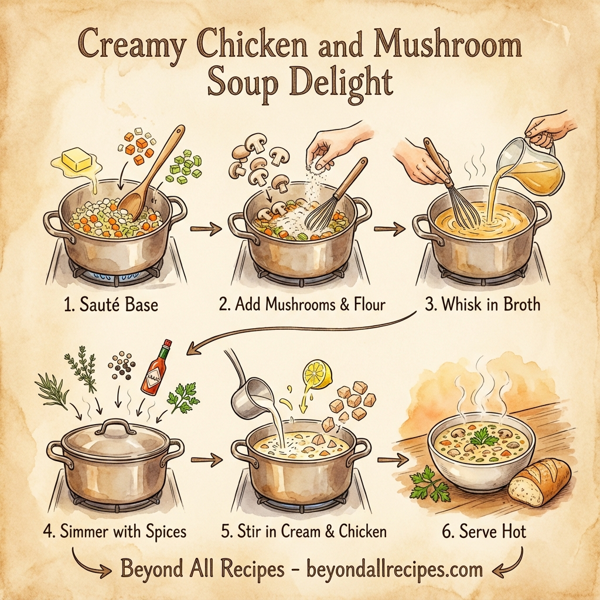 Creamy Chicken and Mushroom Soup Delight instructions