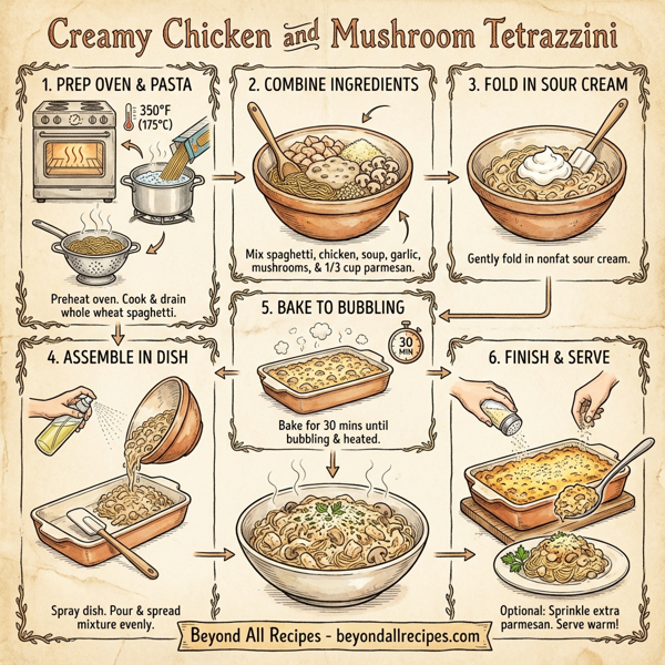 Creamy Chicken and Mushroom Tetrazzini instructions