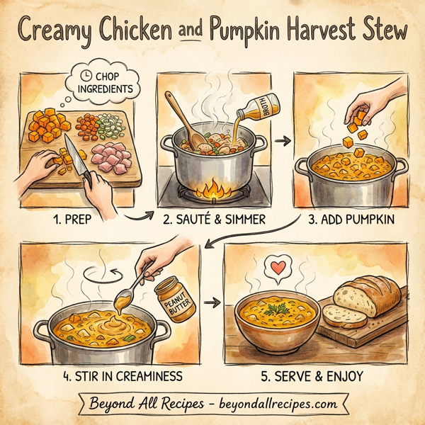 Creamy Chicken and Pumpkin Harvest Stew instructions