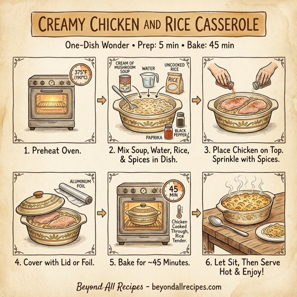Creamy Chicken and Rice Casserole instructions