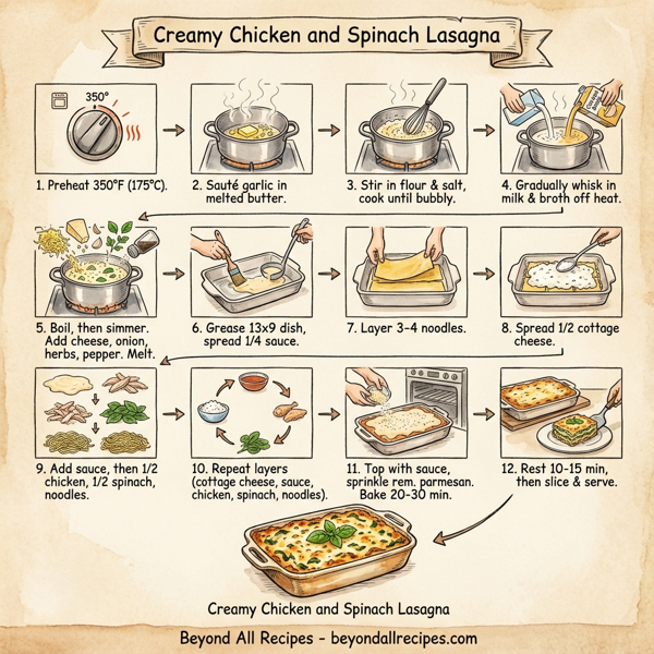 Creamy Chicken and Spinach Lasagna instructions