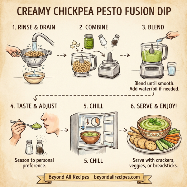 Creamy Chickpea Pesto Fusion Dip instructions