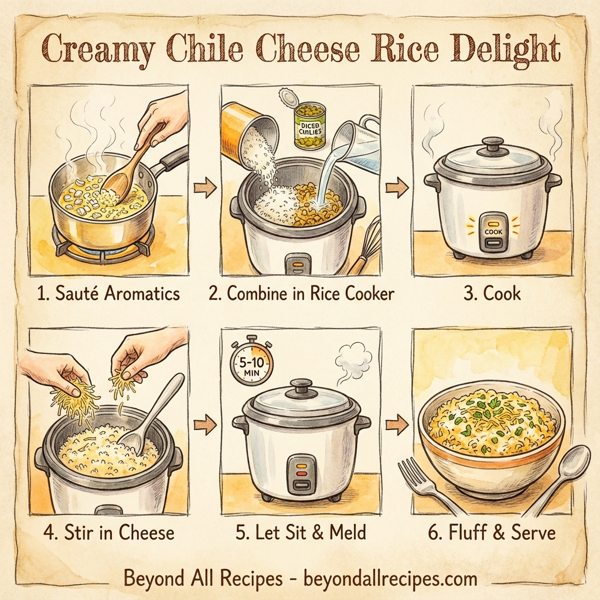 Creamy Chile Cheese Rice Delight instructions