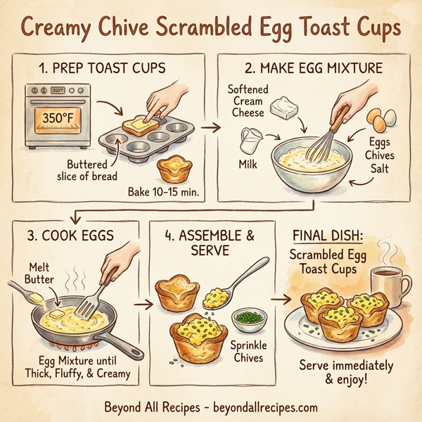 Creamy Chive Scrambled Egg Toast Cups instructions